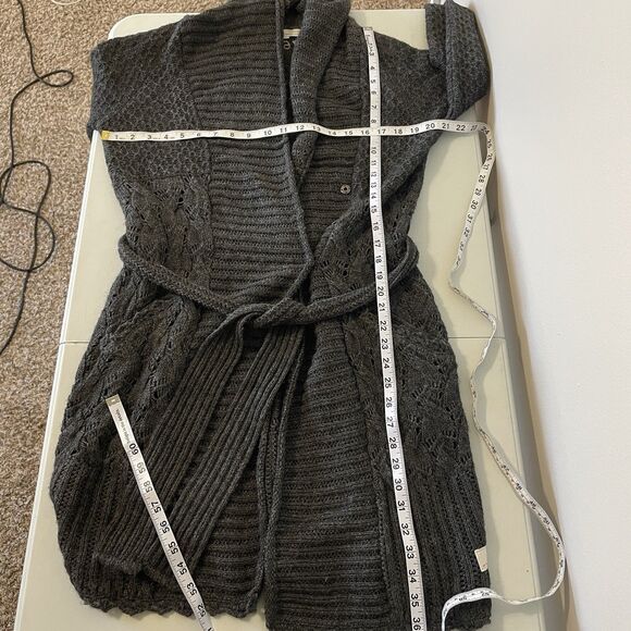 Odd Molly Long Cardigan Sweater S (1) Gray Wool Alpaca Blend 767 Tie Waist - Picture 13 of 15